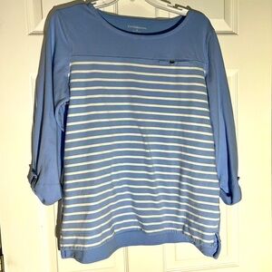 Light Blue & White Striped | 3/4 Sleeve Shirt |